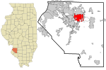 St. Clair County Illinois incorporated and unincorporated areas Shiloh highlighted